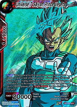 Universe 7 Saiyan Prince Vegeta TB1-004_SPR card