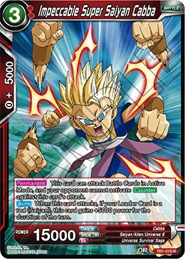 Impeccable Super Saiyan Cabba TB1-010 Dragon Ball Masters card, BD