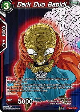 Dark Duo Babidi TB2-013 Dragon Ball Masters card