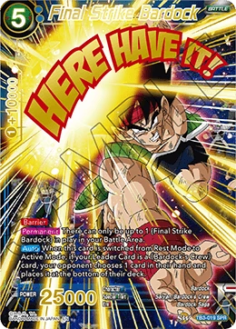 Final Strike Bardock TB3-019 Dragon Ball Masters card