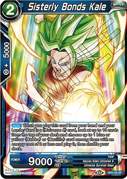 Sisterly Bonds Kale XD1-04 Dragon Ball Masters card