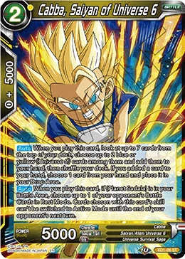 Cabba, Saiyan of Universe 6 XD1-06 card
